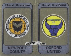 Sticker Badge Newport County / Badge Oxford United - UK Football 1981-1982 n. 398 - Panini