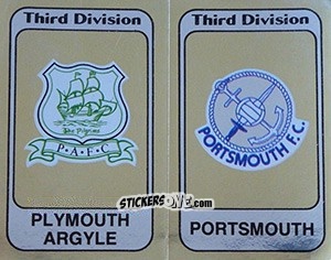 Sticker Badge Plymouth Argyle / Badge Portsmouth - UK Football 1981-1982 n. 401 - Panini