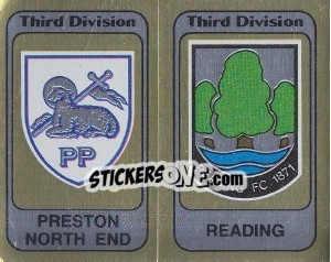 Cromo Badge Preston North End / Badge Reading - UK Football 1981-1982 - Panini