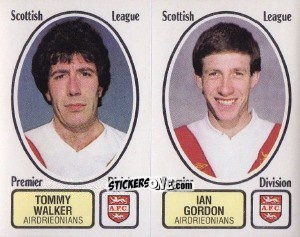 Sticker Tommy Walker / Ian Gordon - UK Football 1981-1982 - Panini