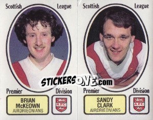 Sticker Brian McKeown / Sandy Clark - UK Football 1981-1982 - Panini
