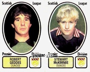 Sticker Robert Geddes / Stewart McKimmie - UK Football 1981-1982 n. 443 - Panini