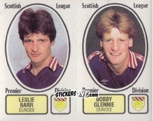 Sticker Leslie Barr / Bobby Glennie - UK Football 1981-1982 n. 444 - Panini
