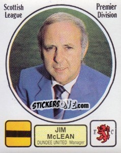 Sticker Jim McLean - UK Football 1981-1982 - Panini
