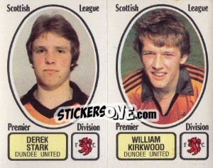 Cromo Derek Stark / William Kirkwood - UK Football 1981-1982 - Panini