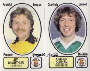 Sticker Jim McArthur / Arthur Duncan - UK Football 1981-1982 - Panini