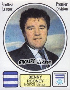 Cromo Benny Rooney - UK Football 1981-1982 - Panini