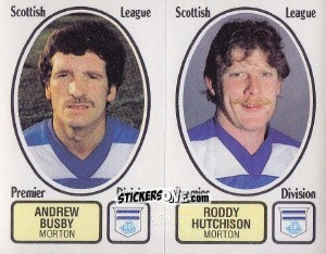Cromo Andrew Busby / Roddy Hutchison - UK Football 1981-1982 n. 475 - Panini