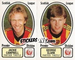 Cromo Jackie Campbell / George Clark - UK Football 1981-1982 - Panini