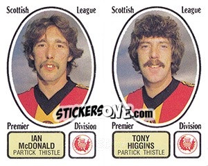 Cromo Ian McDonald / Tony Higgins - UK Football 1981-1982 - Panini