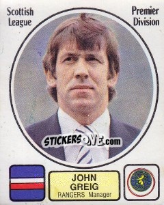 Cromo John Greig - UK Football 1981-1982 - Panini