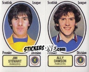 Sticker Jim Stewart / Ally Dawson - UK Football 1981-1982 - Panini