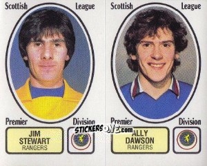 Sticker Jim Stewart / Ally Dawson - UK Football 1981-1982 n. 488 - Panini
