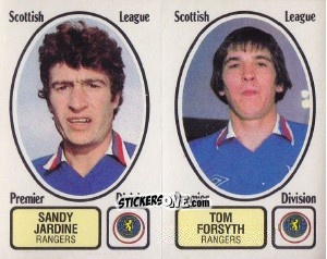 Sticker Sandy Jardine / Tom Forsyth - UK Football 1981-1982 n. 489 - Panini