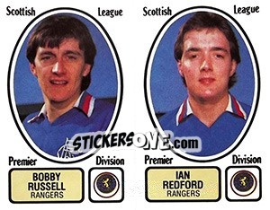 Figurina Bobby Russell / Ian Redford - UK Football 1981-1982 - Panini