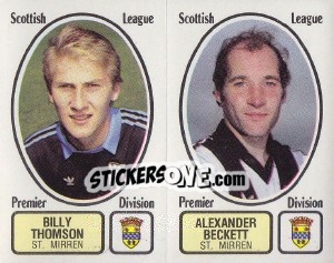 Sticker Billy Thomson / Alexander Beckett - UK Football 1981-1982 - Panini