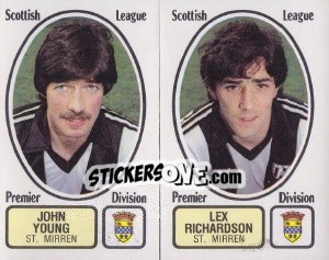 Cromo John Young / Lex Richardson - UK Football 1981-1982 - Panini