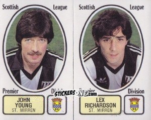 Sticker John Young / Lex Richardson - UK Football 1981-1982 - Panini