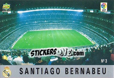 Sticker 3. Santiago Bernabéu - Las Fichas De La Liga 1997-1998 n. 3 - Mundicromo