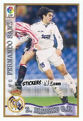 Sticker 10. FERNANDO SANZ - Las Fichas De La Liga 1997-1998 - Mundicromo