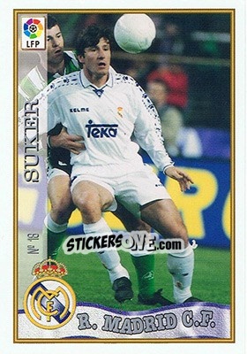 Sticker 18. SUKER - Las Fichas De La Liga 1997-1998 n. 27 - Mundicromo