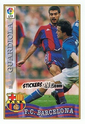 Sticker 38. GUARDIOLA - Las Fichas De La Liga 1997-1998 n. 56 - Mundicromo
