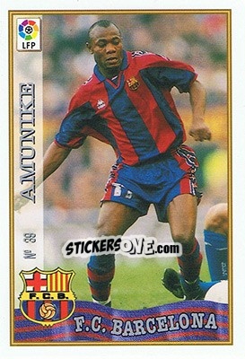 Sticker 39. AMUNIKE - Las Fichas De La Liga 1997-1998 - Mundicromo