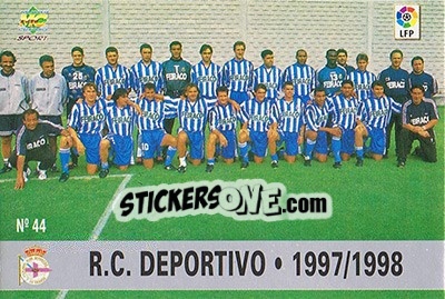 Sticker 44. PLANTILLA - Las Fichas De La Liga 1997-1998 - Mundicromo