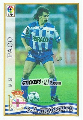 Sticker 51. PACO - Las Fichas De La Liga 1997-1998 - Mundicromo