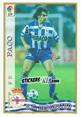 Cromo 51. PACO - Las Fichas De La Liga 1997-1998 - Mundicromo