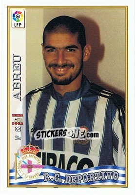Sticker 63. U.H. ABREU - Las Fichas De La Liga 1997-1998 - Mundicromo