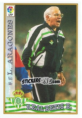 Sticker 67. LUIS ARAGONéS - Las Fichas De La Liga 1997-1998 n. 100 - Mundicromo