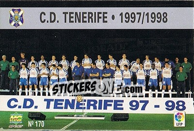 Sticker 170. PLANTILLA - Las Fichas De La Liga 1997-1998 - Mundicromo