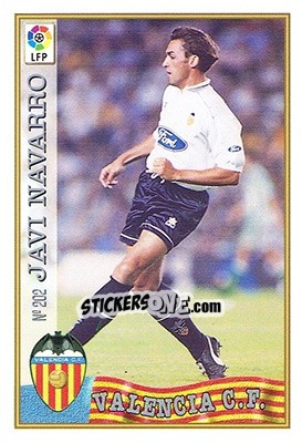 Sticker 202. JAVI NAVARRO - Las Fichas De La Liga 1997-1998 - Mundicromo