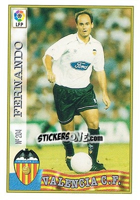 Sticker 204. FERNANDO - Las Fichas De La Liga 1997-1998 - Mundicromo