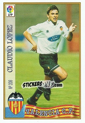 Sticker 209. CLAUDIO LóPEZ - Las Fichas De La Liga 1997-1998 n. 308 - Mundicromo