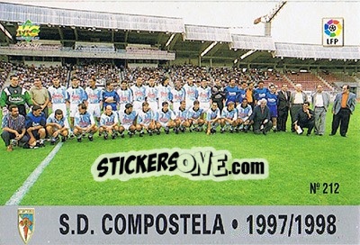 Figurina 212. PLANTILLA - Las Fichas De La Liga 1997-1998 - Mundicromo