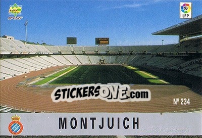 Sticker 234. E. O. Montjuich - Las Fichas De La Liga 1997-1998 n. 342 - Mundicromo