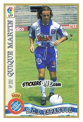 Sticker 252. QUIQUE MARTÍN - Las Fichas De La Liga 1997-1998 n. 369 - Mundicromo