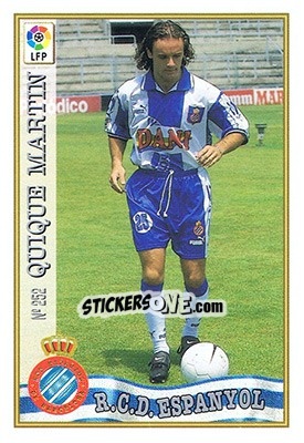 Cromo 252. QUIQUE MARTÍN - Las Fichas De La Liga 1997-1998 - Mundicromo