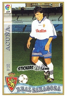 Sticker 285. ACUÑA - Las Fichas De La Liga 1997-1998 - Mundicromo