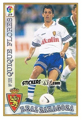 Sticker 285. QUIQUE FLORES - Las Fichas De La Liga 1997-1998 - Mundicromo
