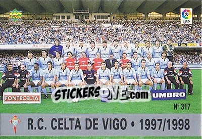 Cromo 317. PLANTILLA - Las Fichas De La Liga 1997-1998 - Mundicromo