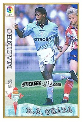 Sticker 326. MAZINHO - Las Fichas De La Liga 1997-1998 - Mundicromo