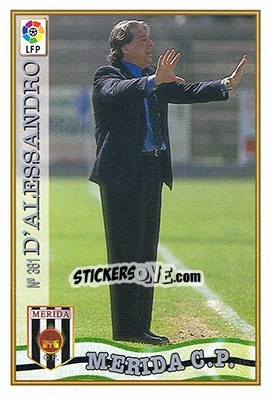 Sticker 361. D'ALESSANDRO - Las Fichas De La Liga 1997-1998 - Mundicromo