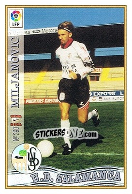 Sticker 390. U.H. MILJANOVIC - Las Fichas De La Liga 1997-1998 - Mundicromo
