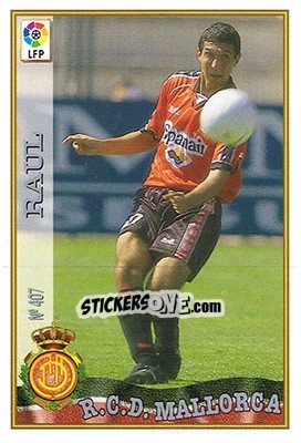 Sticker 407. RAÚL - Las Fichas De La Liga 1997-1998 - Mundicromo