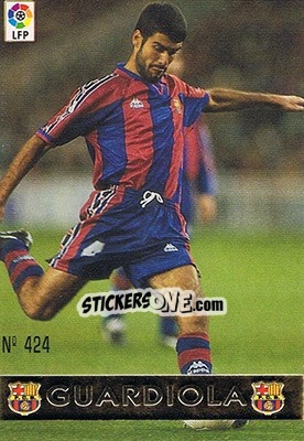 Sticker 424. GUARDIOLA - Las Fichas De La Liga 1997-1998 n. 614 - Mundicromo