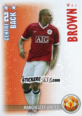 Sticker Wes Brown - Shoot Out Premier League 2006-2007 n. 185 - Magicboxint