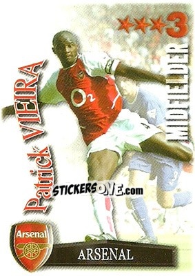 Sticker Patrick Vieira - Shoot Out Premier League 2003-2004 n. 14 - Magicboxint